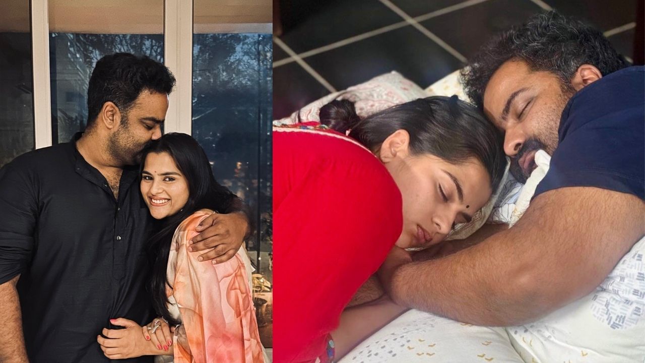 Kaala Bhairava and Kavya Kalyanram Engagement