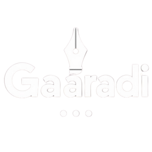Gaaradi Telugu news logo in white